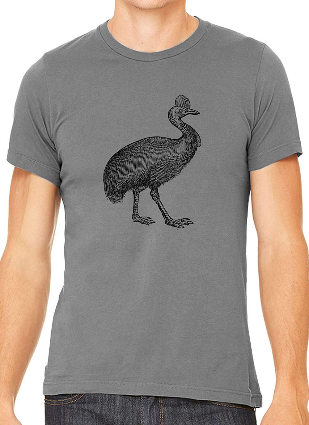 Australian Cassowary Cotton Crewneck Unisex Gray T-Shirts