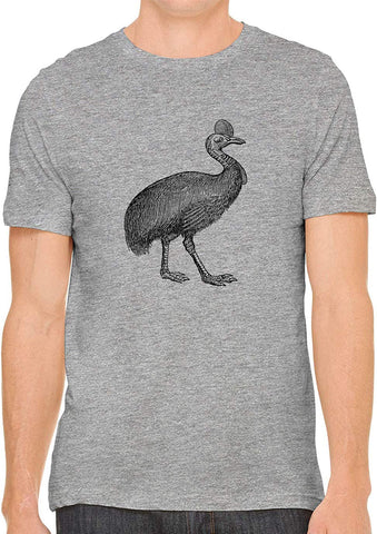 Australian Cassowary Cotton Crewneck Unisex Gray T-Shirts