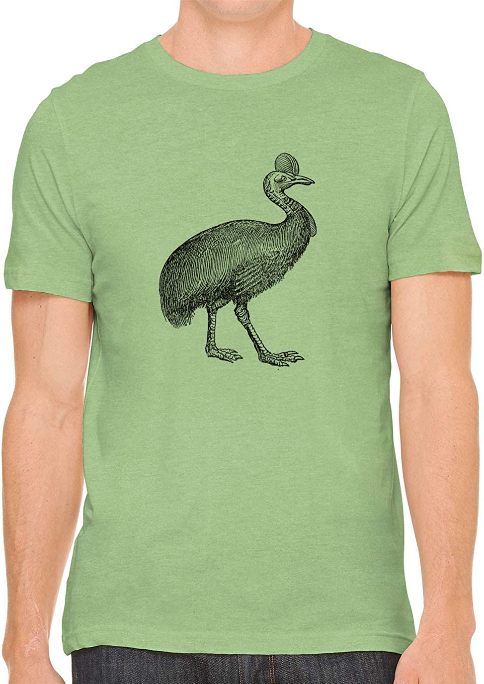 Australian Cassowary Cotton Crewneck Unisex Green T-Shirts