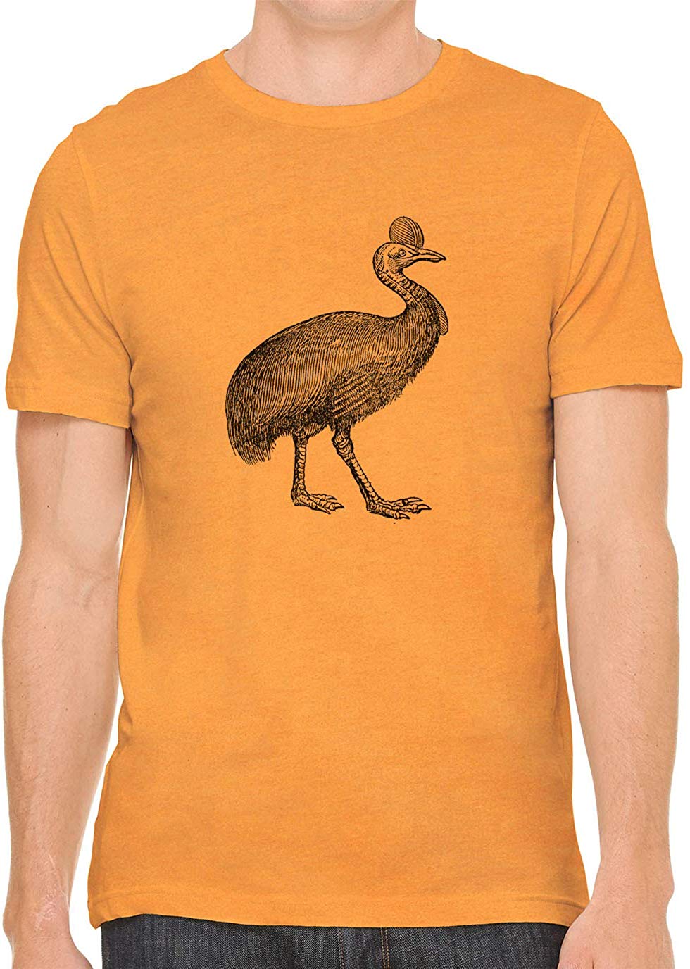 Australian Cassowary Cotton Crewneck Unisex Orange T-Shirts