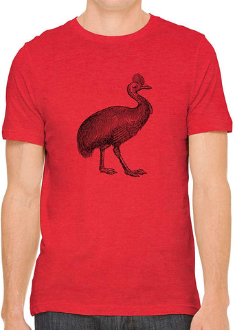 Australian Cassowary Cotton Crewneck Unisex Red T-Shirts