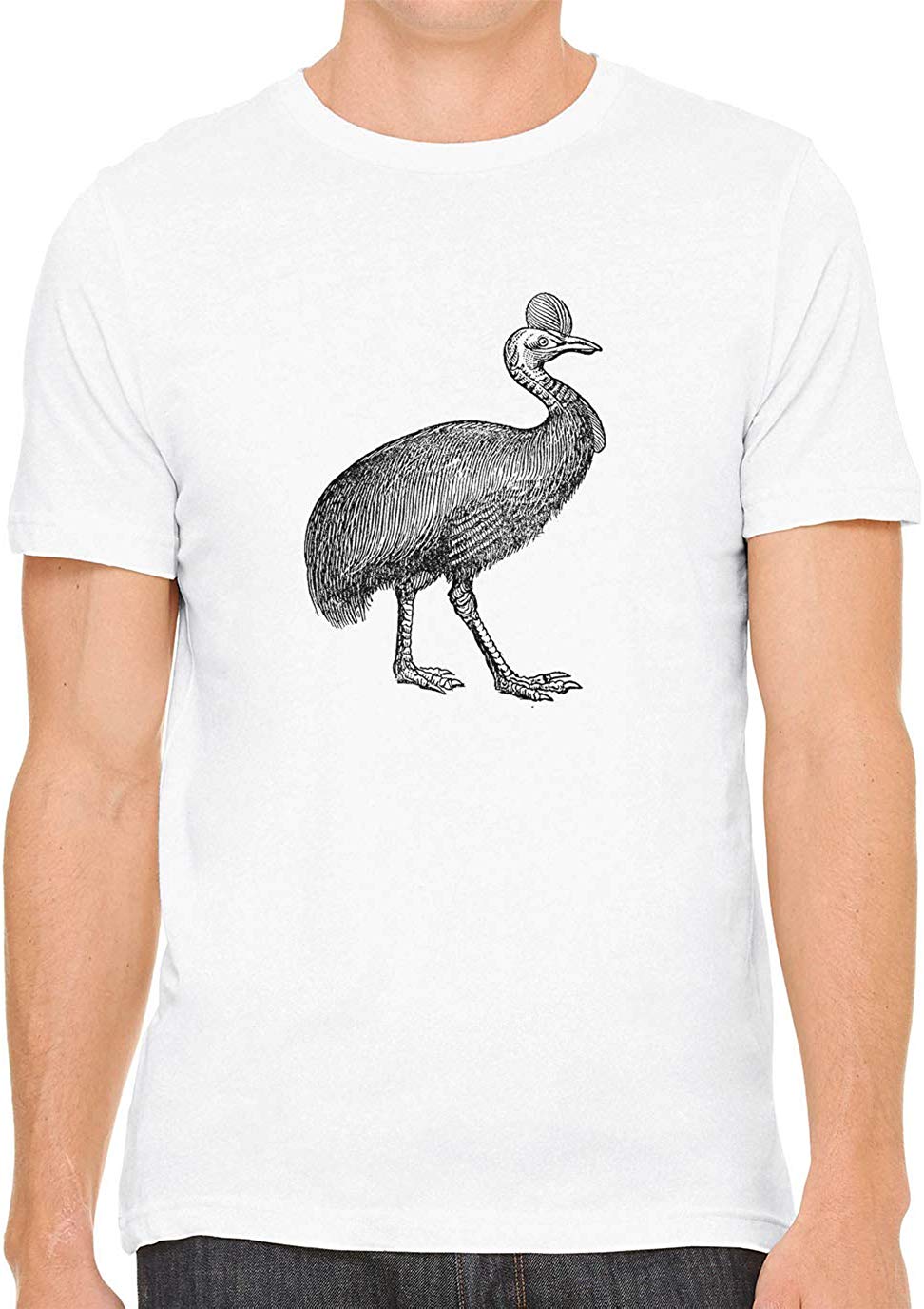 Australian Cassowary Cotton Crewneck Unisex White T-Shirts