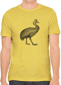 Australian Cassowary Cotton Crewneck Unisex Yellow T-Shirts