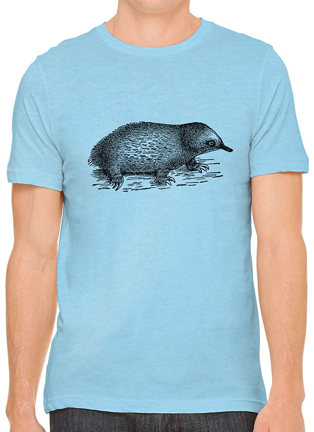 Australian Echidna Cotton Crewneck Unisex Blue T-Shirts