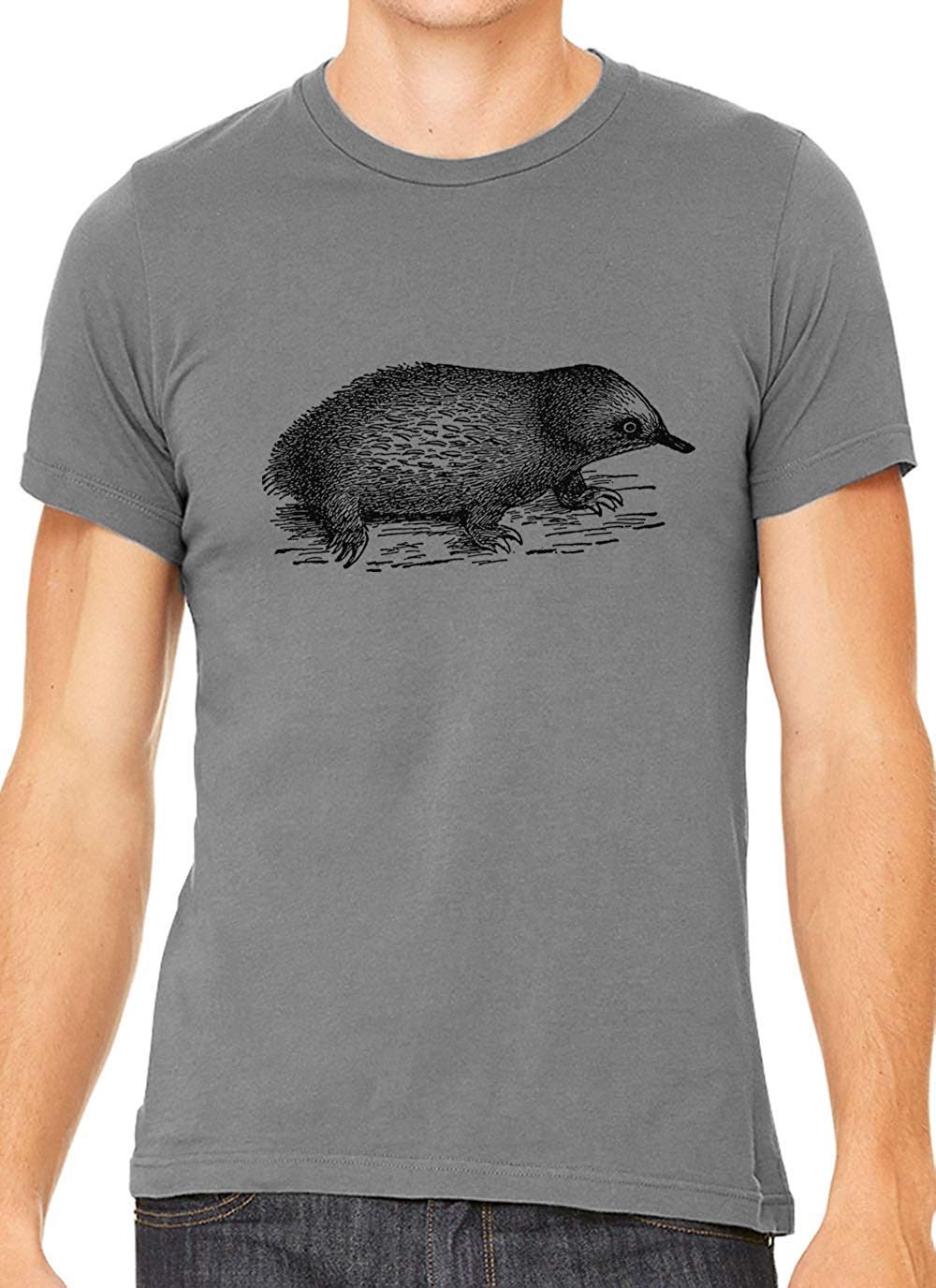 Australian Echidna Cotton Crewneck Unisex Gray T-Shirts