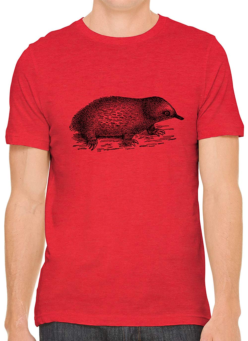 Australian Echidna Cotton Crewneck Unisex Red T-Shirts