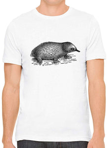 Australian Echidna Cotton Crewneck Unisex White T-Shirts