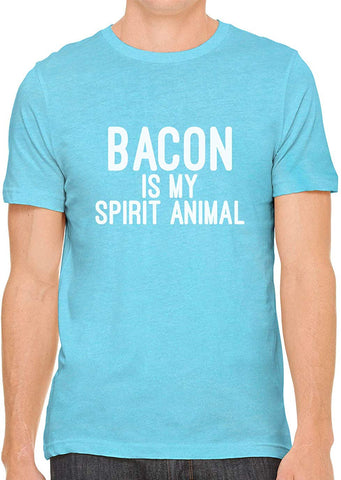 Bacon is My Spirit Animal Cotton Crewneck Men Blue T-Shirts