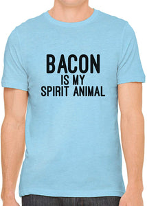 Bacon is My Spirit Animal Cotton Crewneck Men Blue T-Shirts