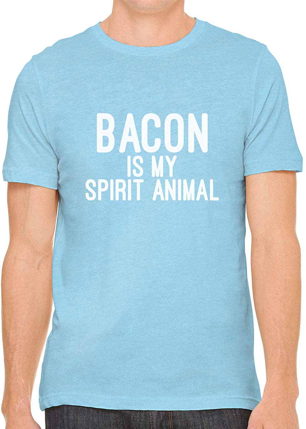 Bacon is My Spirit Animal Cotton Crewneck Men Blue T-Shirts