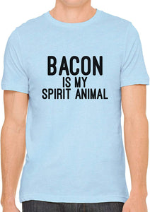 Bacon is My Spirit Animal Cotton Crewneck Men Blue T-Shirts