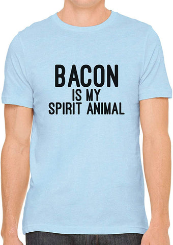 Bacon is My Spirit Animal Cotton Crewneck Men Blue T-Shirts