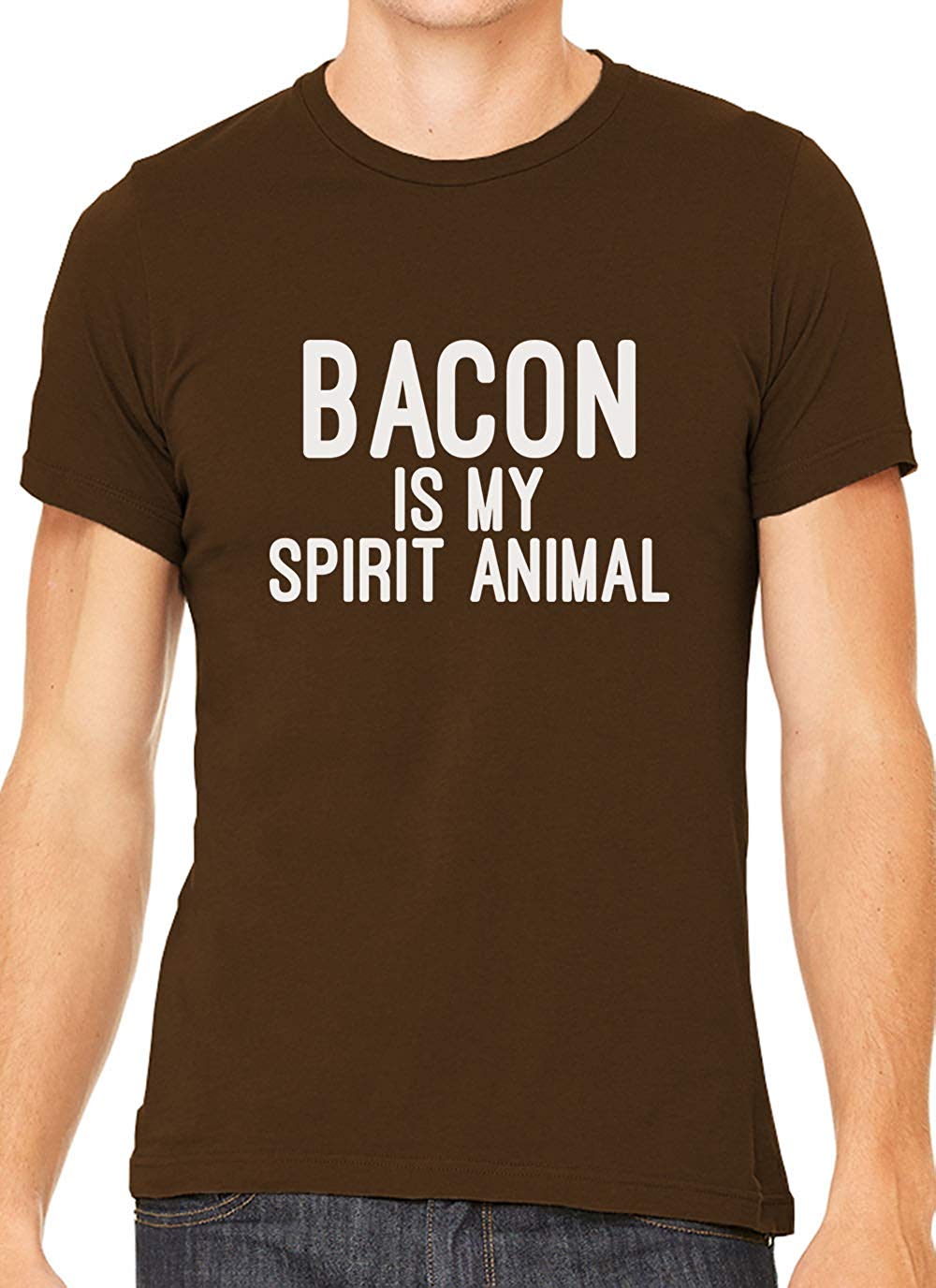 Bacon is My Spirit Animal Cotton Crewneck Men Brown T-Shirts