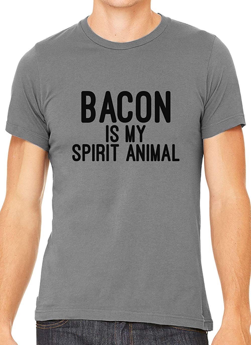 Bacon is My Spirit Animal Cotton Crewneck Men Gray T-Shirts