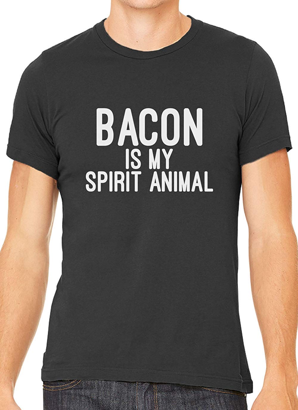 Bacon is My Spirit Animal Cotton Crewneck Men Gray T-Shirts