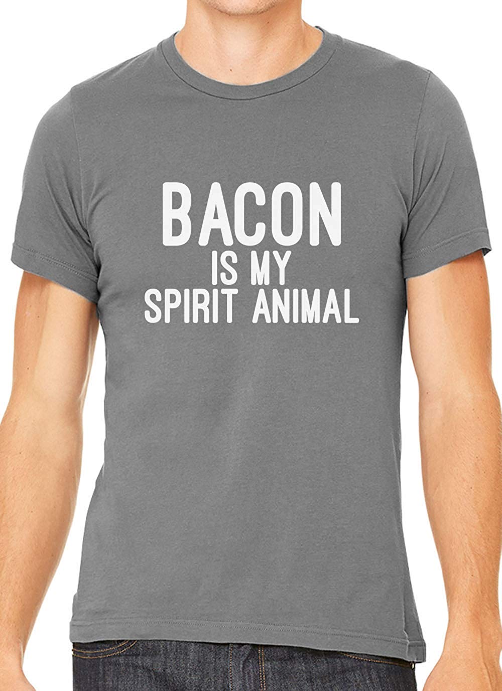 Bacon is My Spirit Animal Cotton Crewneck Men Gray T-Shirts