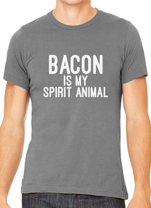 Bacon is My Spirit Animal Cotton Crewneck Men Gray T-Shirts