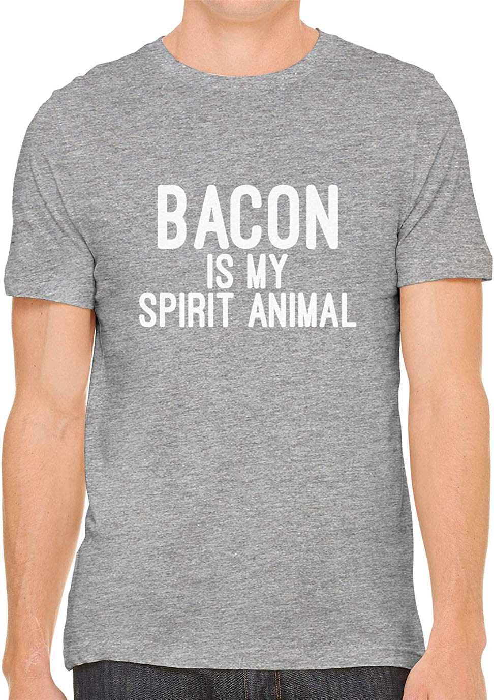 Bacon is My Spirit Animal Cotton Crewneck Men Gray T-Shirts