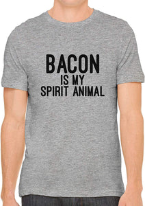 Bacon is My Spirit Animal Cotton Crewneck Men Gray T-Shirts