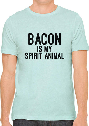 Bacon is My Spirit Animal Cotton Crewneck Men Green T-Shirts