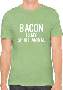 Bacon is My Spirit Animal Cotton Crewneck Men Green T-Shirts