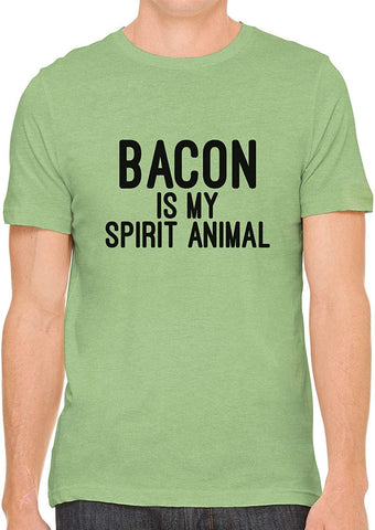 Bacon is My Spirit Animal Cotton Crewneck Men Green T-Shirts