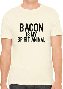 Bacon is My Spirit Animal Cotton Crewneck Men Nature T-Shirts