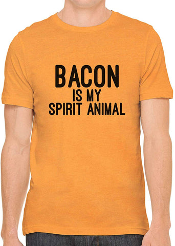 Bacon is My Spirit Animal Cotton Crewneck Men Orange T-Shirts