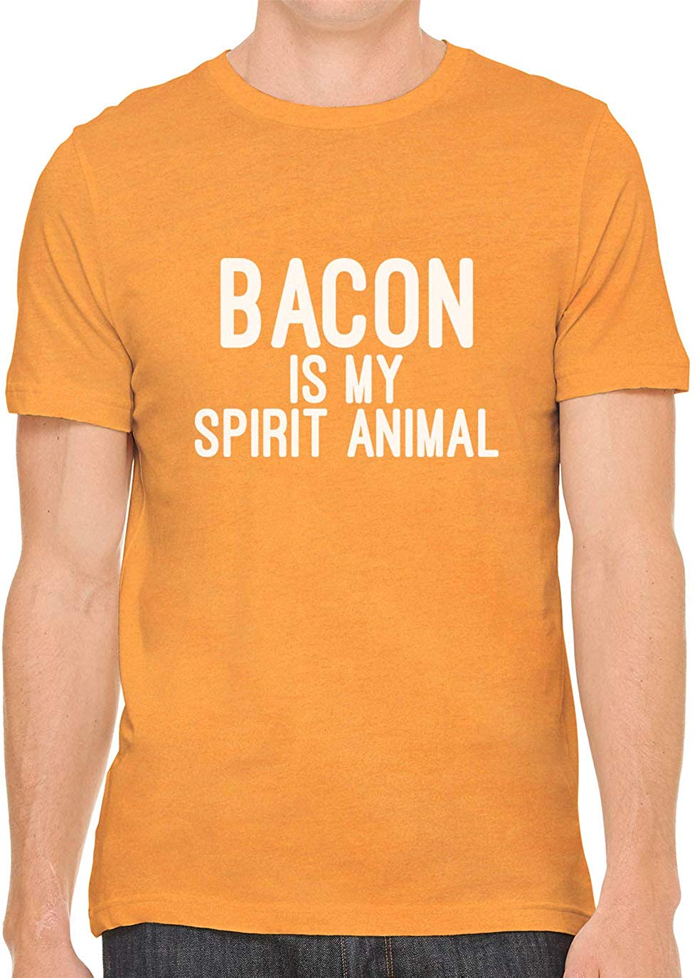 Bacon is My Spirit Animal Cotton Crewneck Men Orange T-Shirts