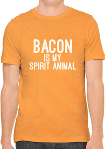 Bacon is My Spirit Animal Cotton Crewneck Men Orange T-Shirts