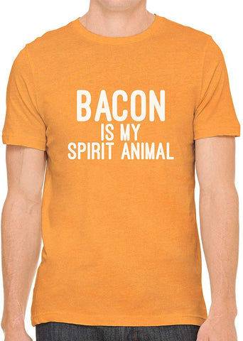 Bacon is My Spirit Animal Cotton Crewneck Men Orange T-Shirts