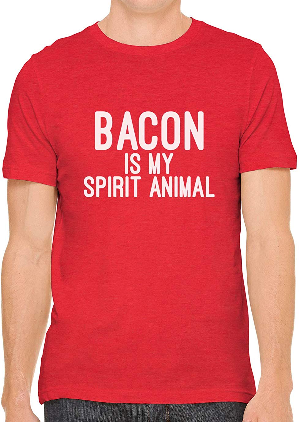 Bacon is My Spirit Animal Cotton Crewneck Men Red T-Shirts