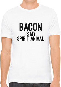 Bacon is My Spirit Animal Cotton Crewneck Men White T-Shirts