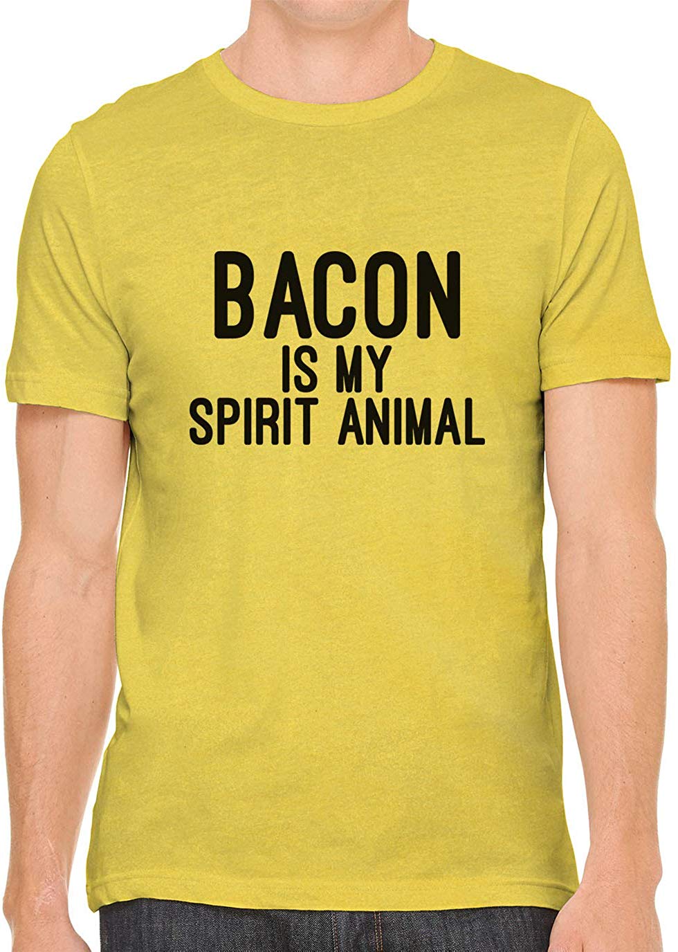 Bacon is My Spirit Animal Cotton Crewneck Men Yellow T-Shirts