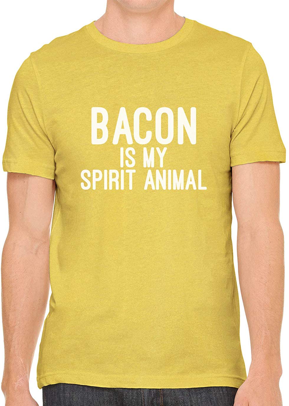 Bacon is My Spirit Animal Cotton Crewneck Men Yellow T-Shirts