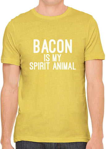 Bacon is My Spirit Animal Cotton Crewneck Men Yellow T-Shirts