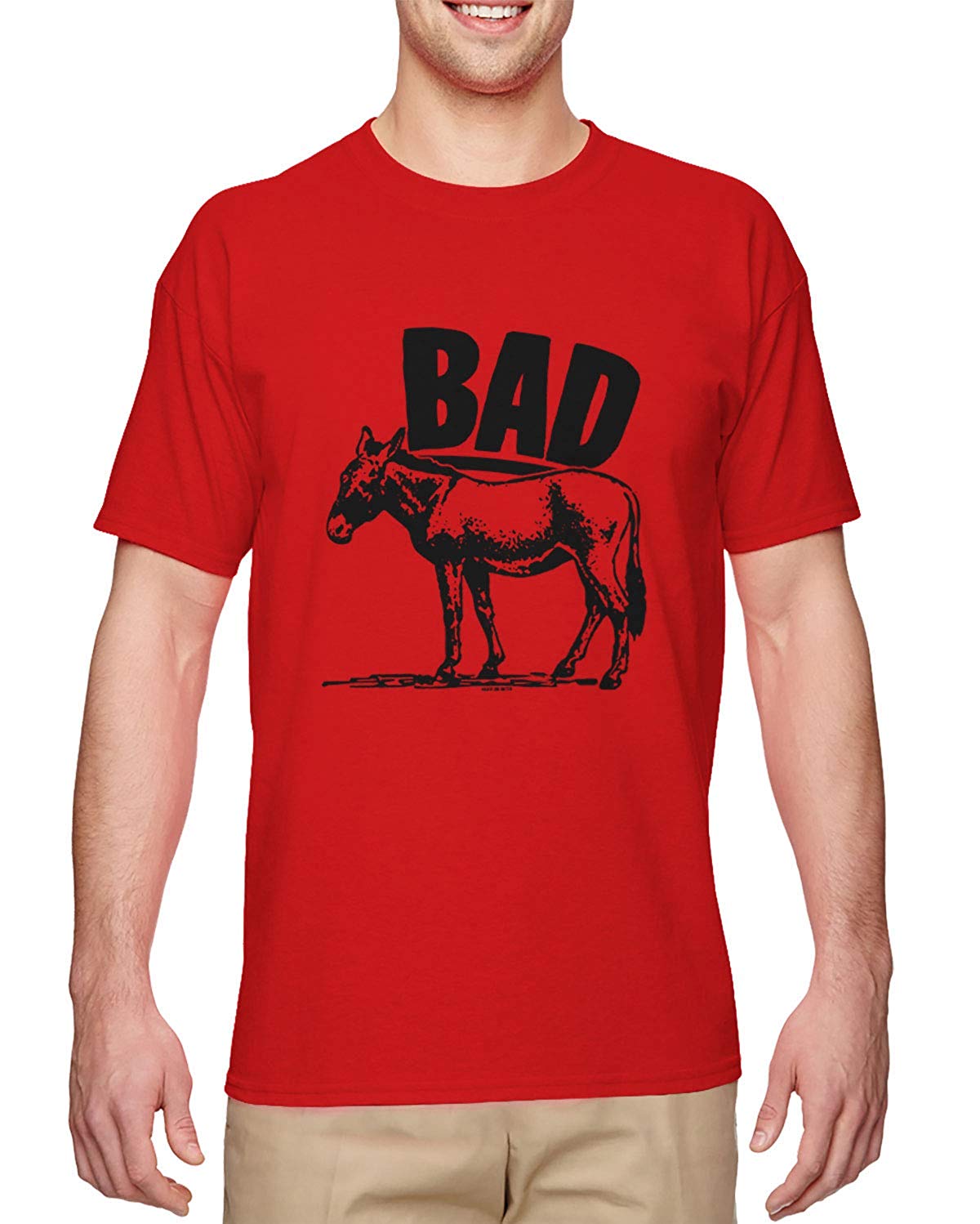 Bad Ass-Donkey Funny Pun Joke Men's Red T-Shirts