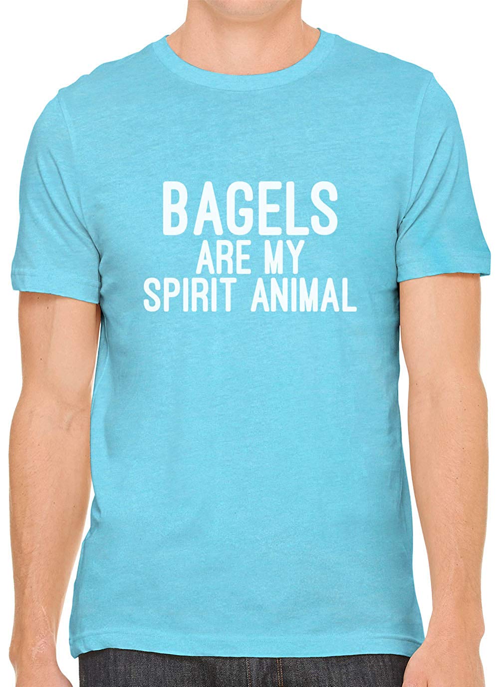 Bagels are My Spirit Animal Cotton Crewneck Men Blue T-Shirts