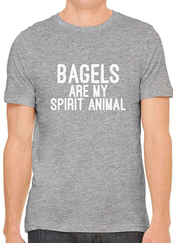 Bagels are My Spirit Animal Cotton Crewneck Men Gray T-Shirts