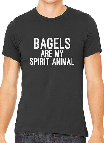 Bagels are My Spirit Animal Cotton Crewneck Men Gray T-Shirts