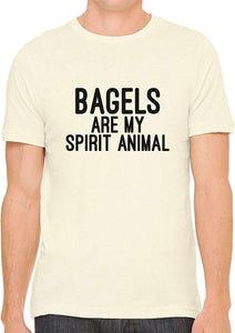 Bagels are My Spirit Animal Cotton Crewneck Men Nature T-Shirts