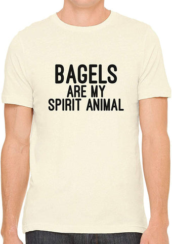 Bagels are My Spirit Animal Cotton Crewneck Men Nature T-Shirts