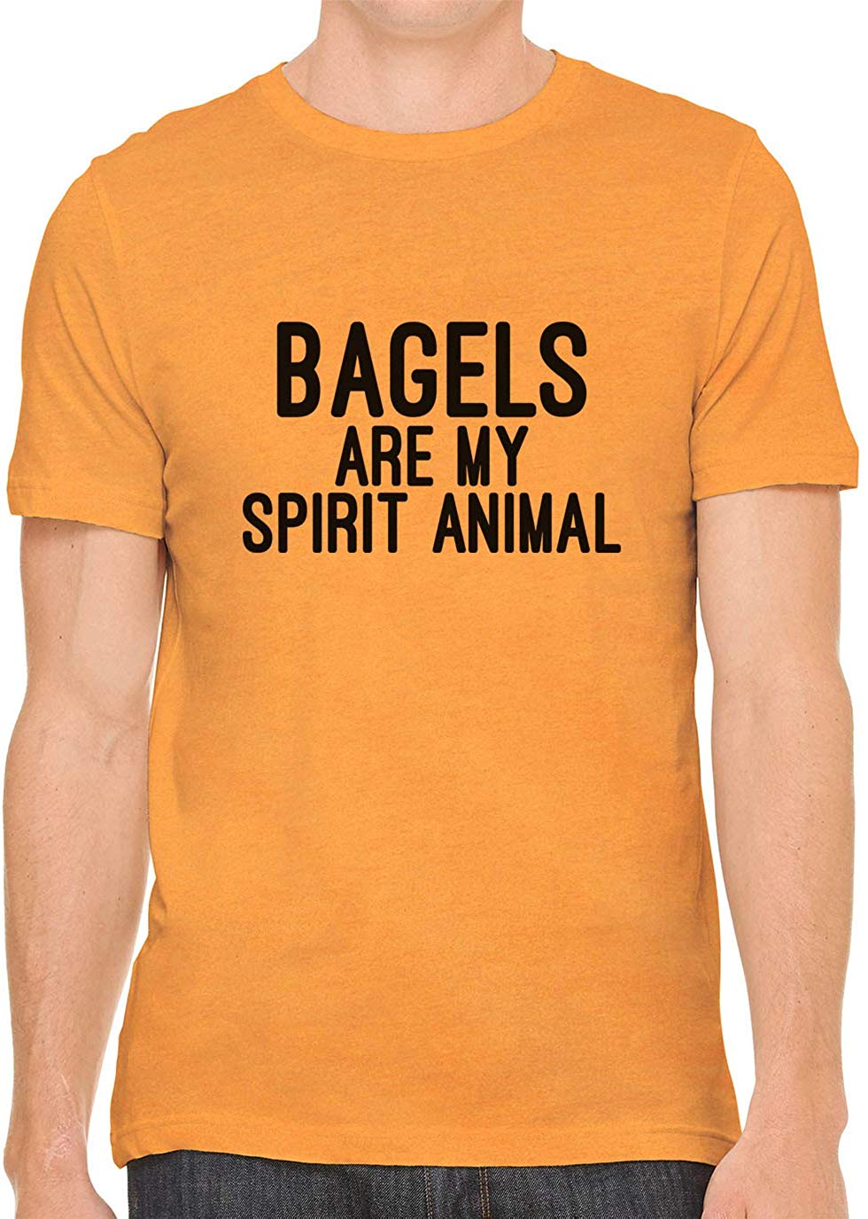 Bagels are My Spirit Animal Cotton Crewneck Men Orange T-Shirts