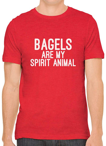 Bagels are My Spirit Animal Cotton Crewneck Men Red T-Shirts