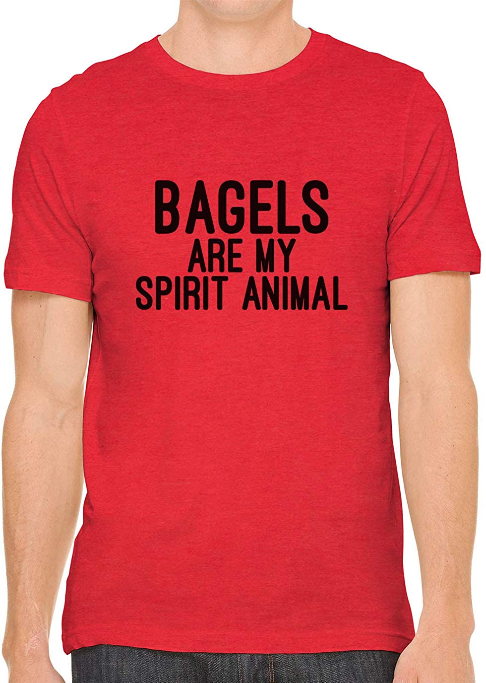 Bagels are My Spirit Animal Cotton Crewneck Men Red T-Shirts