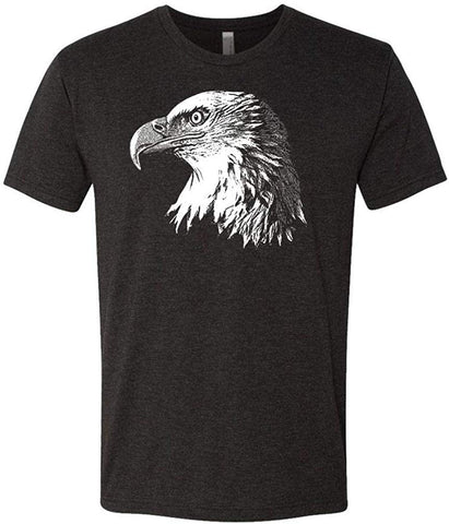 Bald Eagle-Mens Cotton Black T-Shirts