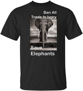 Ban All Trade in Ivory Save Elephants Gift Black T-Shirts