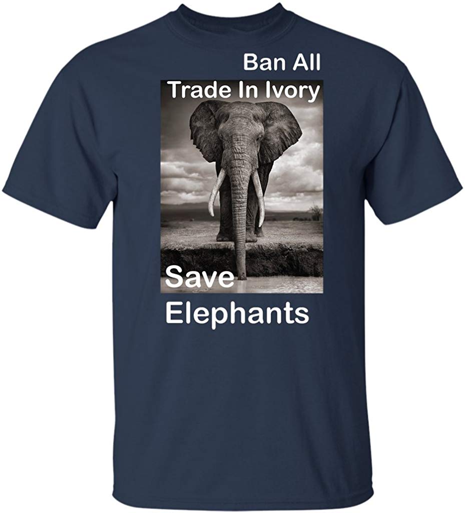 Ban All Trade in Ivory Save Elephants Gift Navy T-Shirts