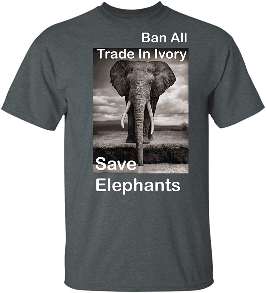 Ban All Trade in Ivory Save Elephants Gift grey T-Shirts