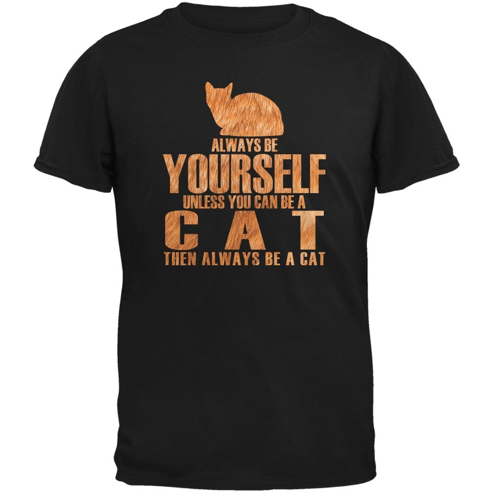 Be Yourself Cat Adult Black T-Shirts